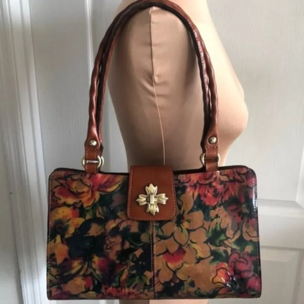 Patricia Nash Leather Rosina Summer Driving Shoulder HandBag Purse Floral
